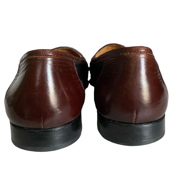 Mezlan Slip On Shoes Loafer Woven Dress Sz 11 Brown Black Leather Woven Casual main image 6